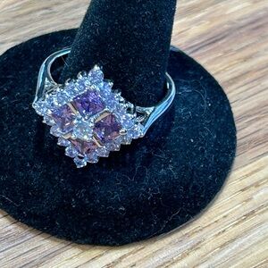 Amethyst Color and Rhinestone Ring